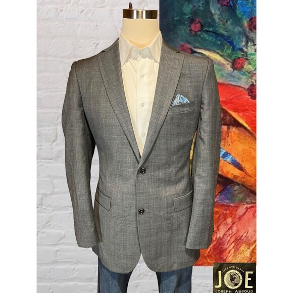 NWOT Joseph Abboud 42L Gray Muted Cobalt Blue Plaid Blazer Sport Coat Jacket - Picture 6 of 15